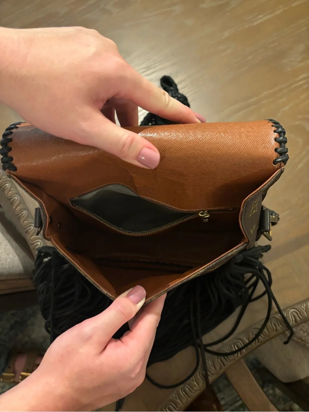 Louis Vuitton Brown Monogram Fringe Crossbody Bag - Picture 4 of 4